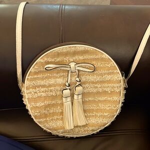 Patricia Nash Tan Cream Round Crossbody Bag
